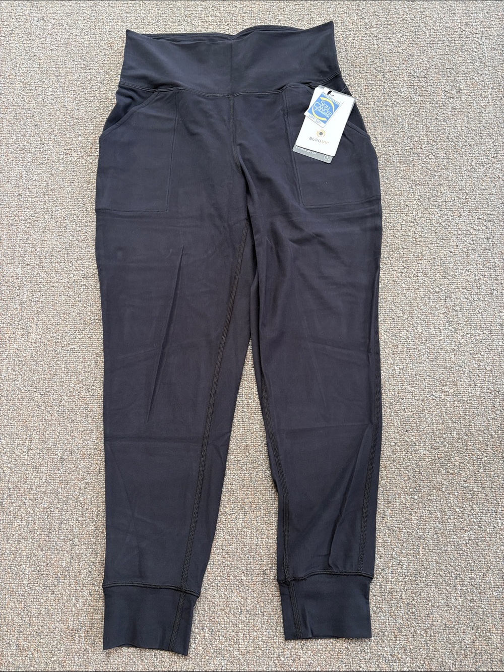 High-Waist Black Jogger Pants with Pockets